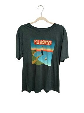 Paul McCartney Deep Green Graphic Short Sleeve Concert Tee - Cotton Blend XL